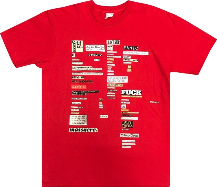 

Футболка Supreme Cutouts Tee 'Red', красный