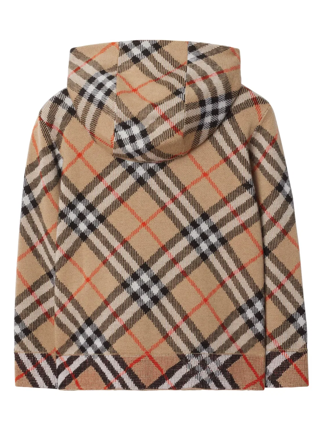 Толстовка с капюшоном в клетку Burberry, коричневый — фото 2