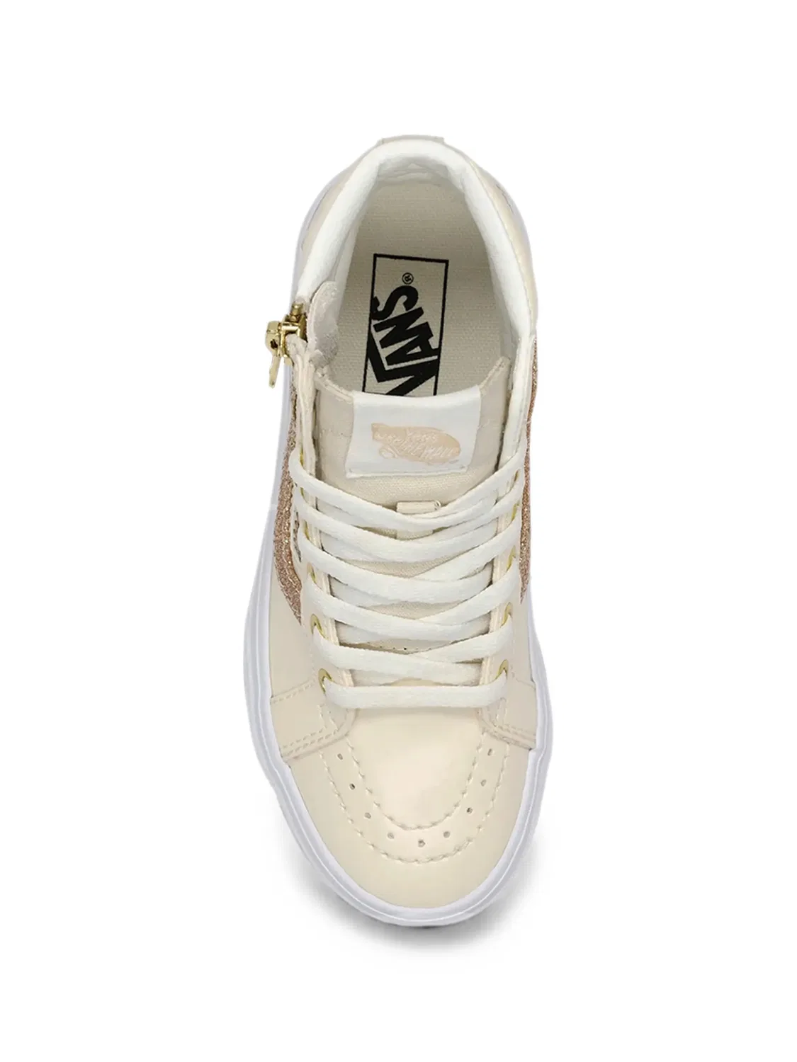 Кеды Sk8-Hi бежевые с глиттером Vans, нейтральные — фото 2
