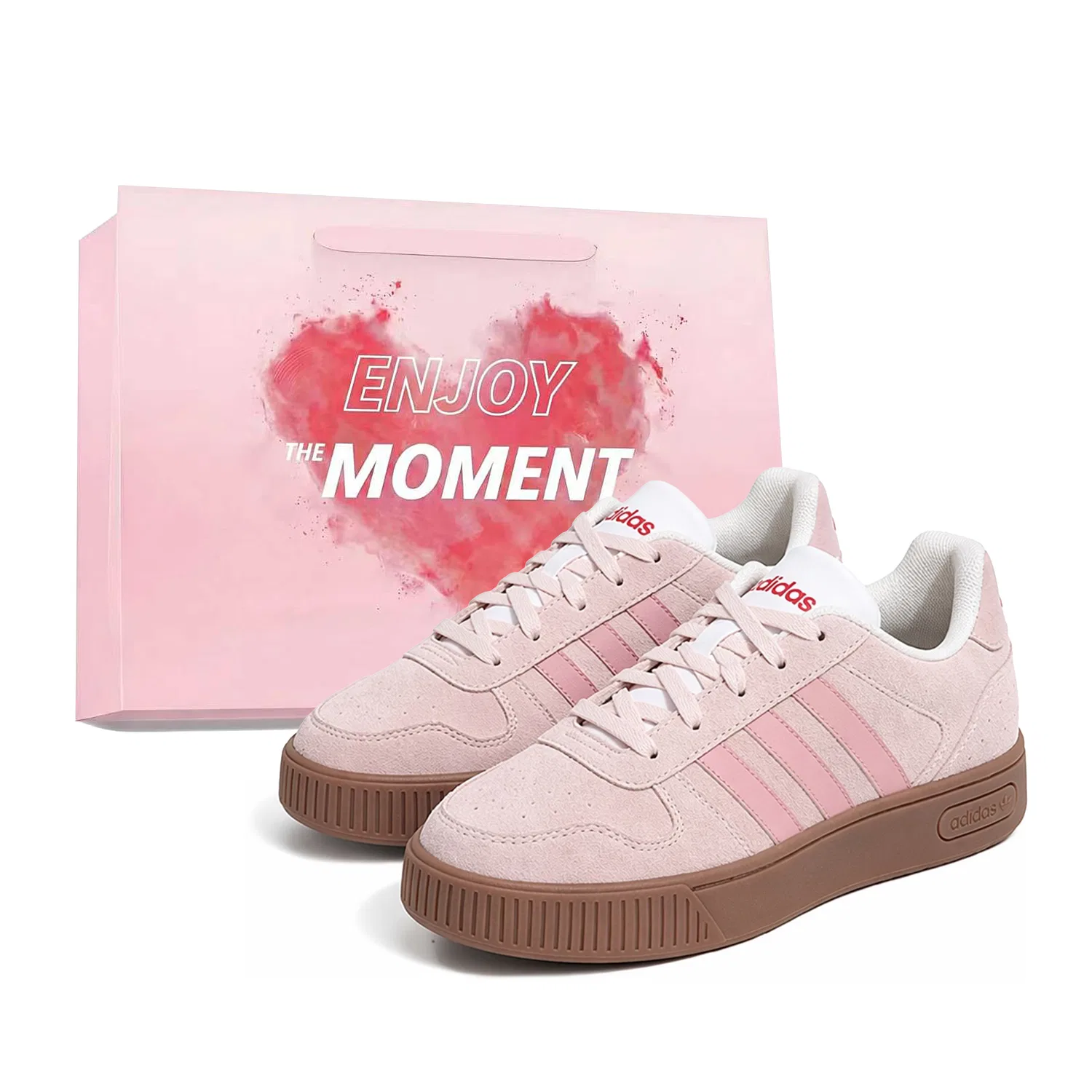 Скейтборд-кроссовки Детские с принтом Adidas, Pink Rice Brown