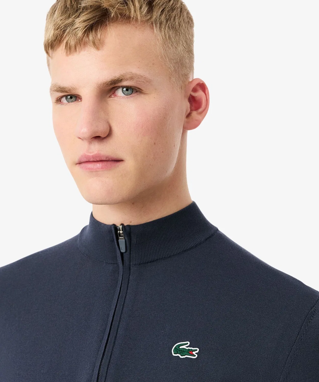 Мужской хлопковый свитер с длинным рукавом поло LACOSTE, Dark Ash — фото 2