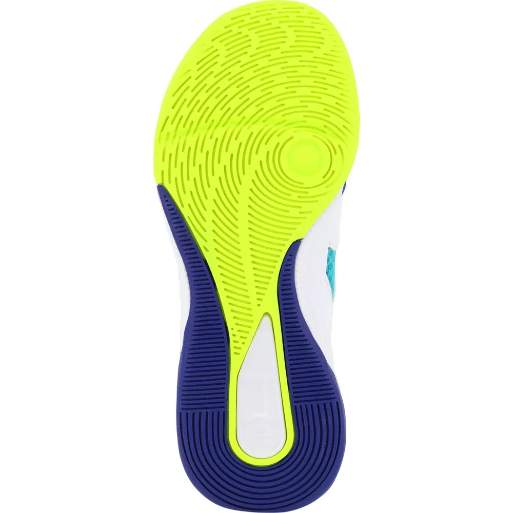 Детские кроссовки для волейбола с легкой гибкой подошвой, White Blue Green, ALLSIX Decathlon — фото 3