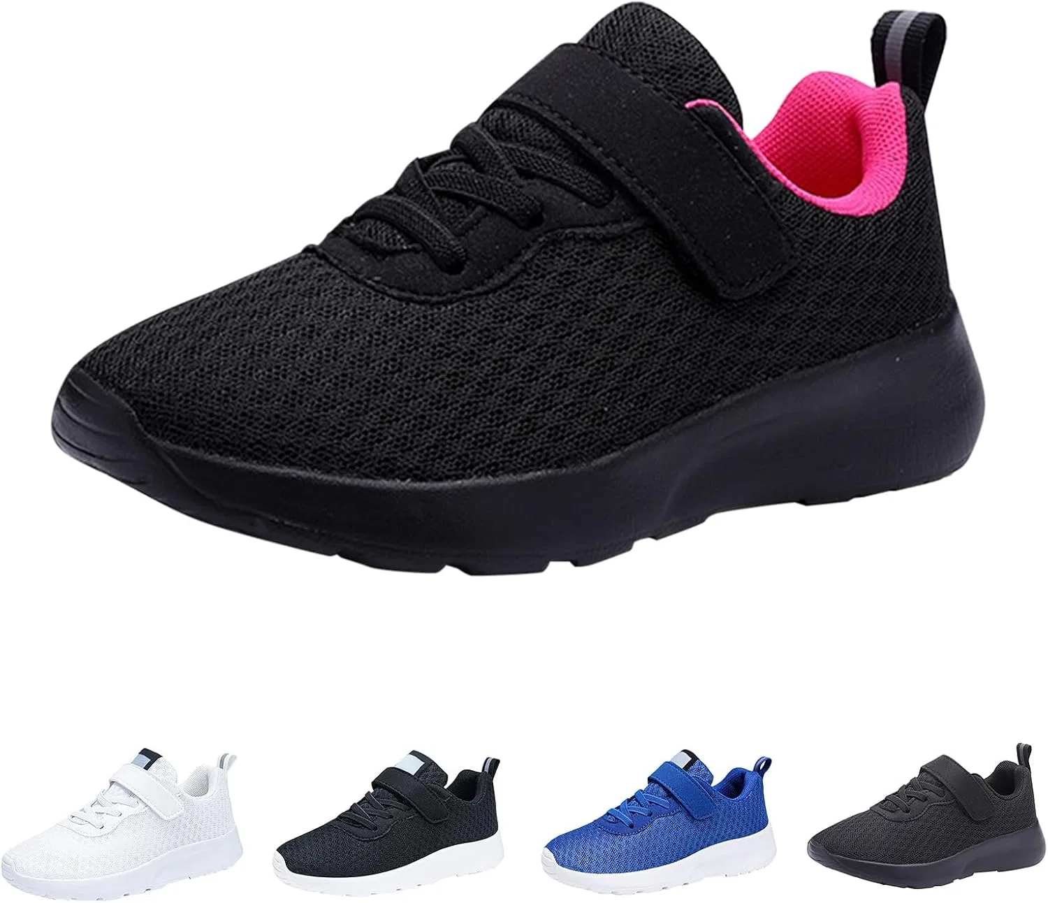 Детские дышащие кроссовки с сеткой без шнуровки, Hot Pink — фото 4
