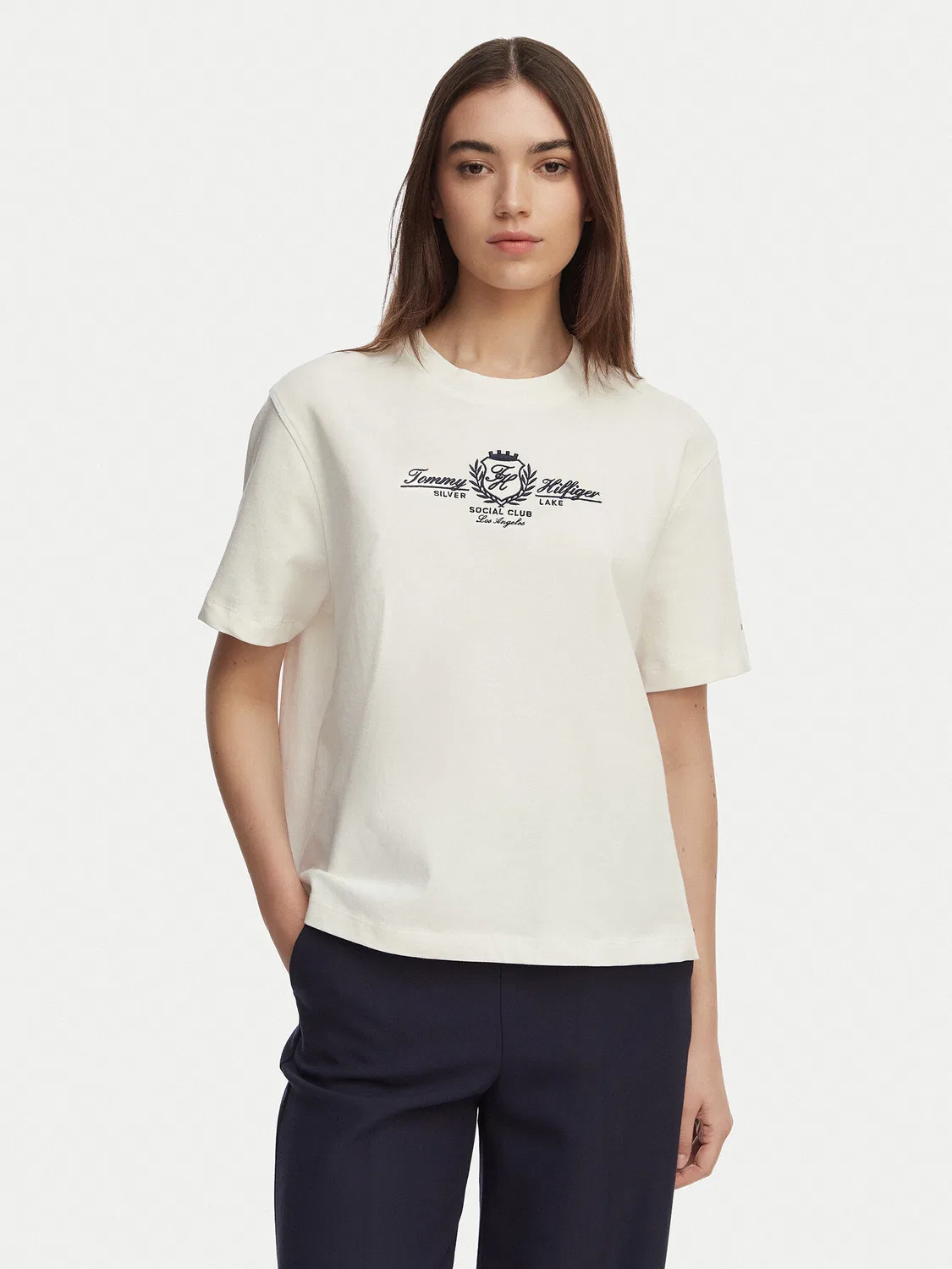 Женская футболка свободного кроя Crest Tommy Hilfiger, белый