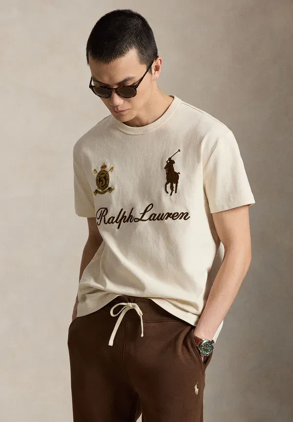 Футболка хлопковая Classic Fit Big Pony Jersey T-shirt Polo Ralph Lauren, кремовый