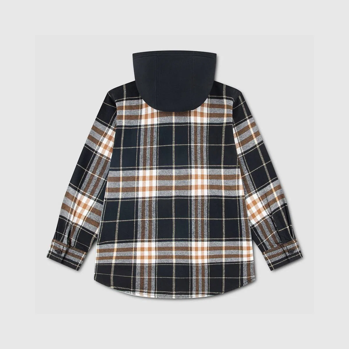 Клетчатая фланелевая рубашка с капюшоном для мальчиков 8-20 лет Levi's, Jet Black - Black — фото 2