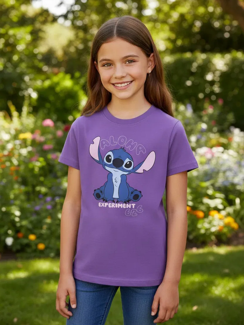 Футболка с принтом Aloha Experiment Lilo & Stitch, фиолетовый — фото 3