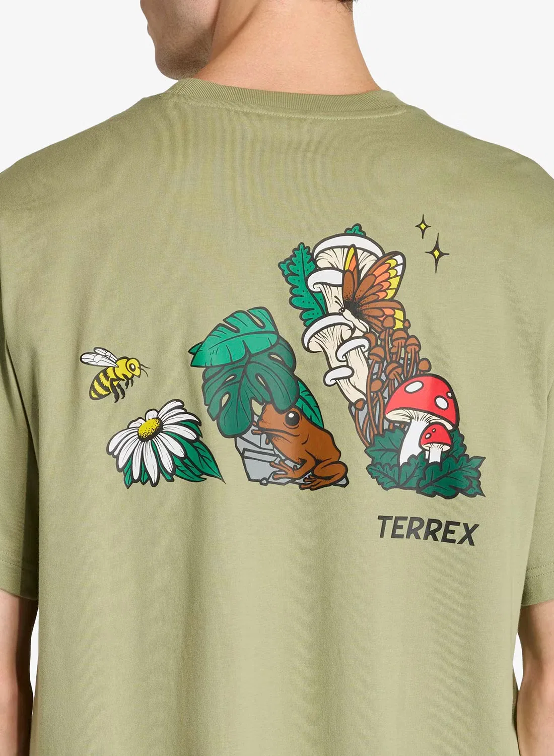 Футболка с графическим принтом Terrex nature logo Adidas, зеленый — фото 4
