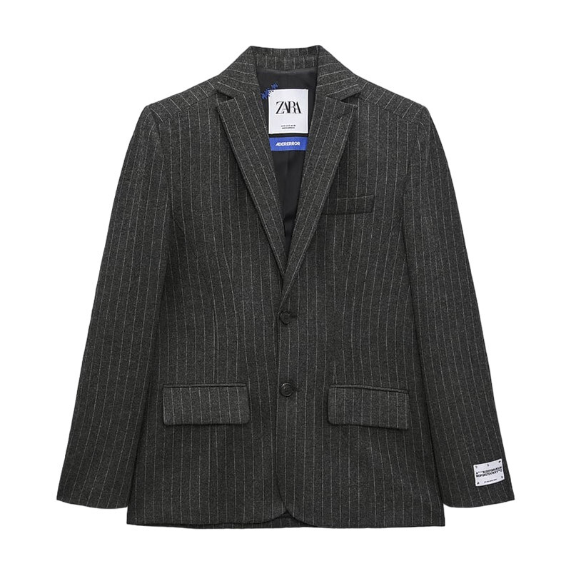 

Блейзер Zara Adererror Oversize Striped, серый