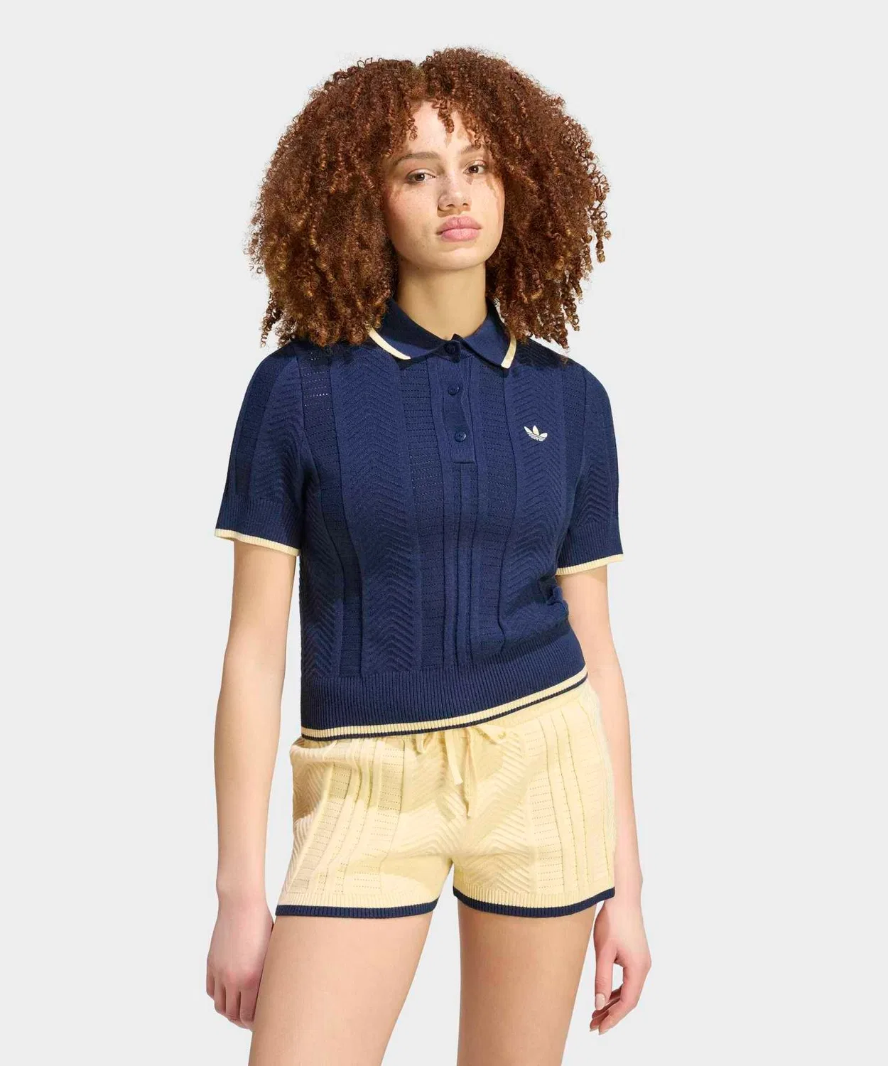 Женская хлопковая поло-футболка с длинным рукавомAdidas Originals, Blue