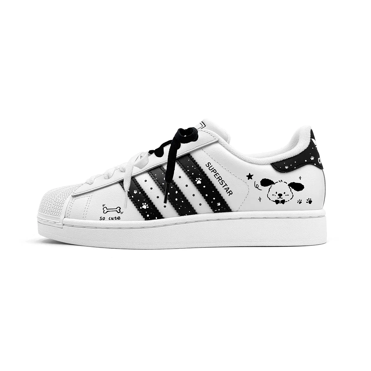 Детские кеды для скейтбординга с принтом Superstar 2 Adidas Originals, White Black