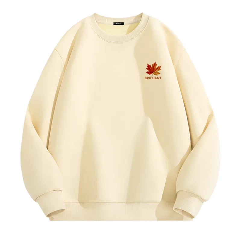 Детский свитшот с начесом Ма Gradient Maple Leaf Chest Logo MINISO, Heather Gray — фото 3