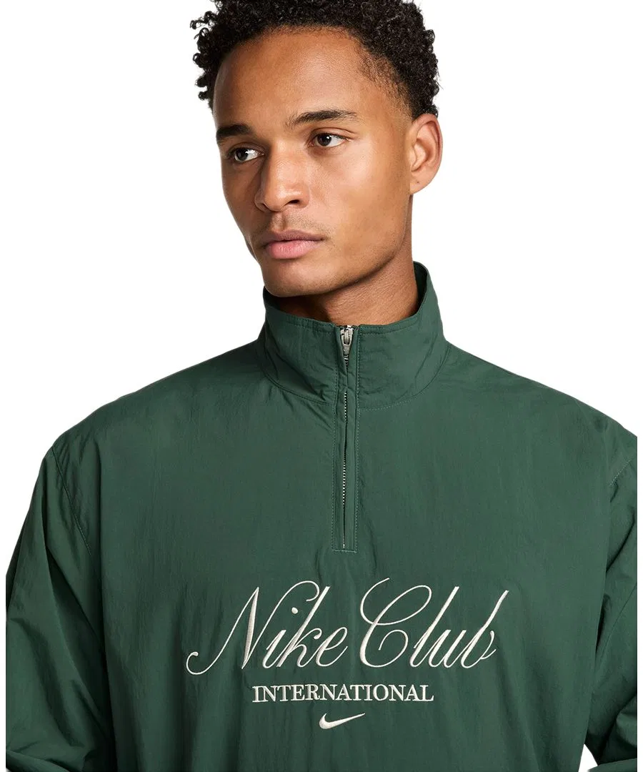 Куртка Nike Club Men's Half-Zip Track Jacket, Fir/Phantom — фото 2