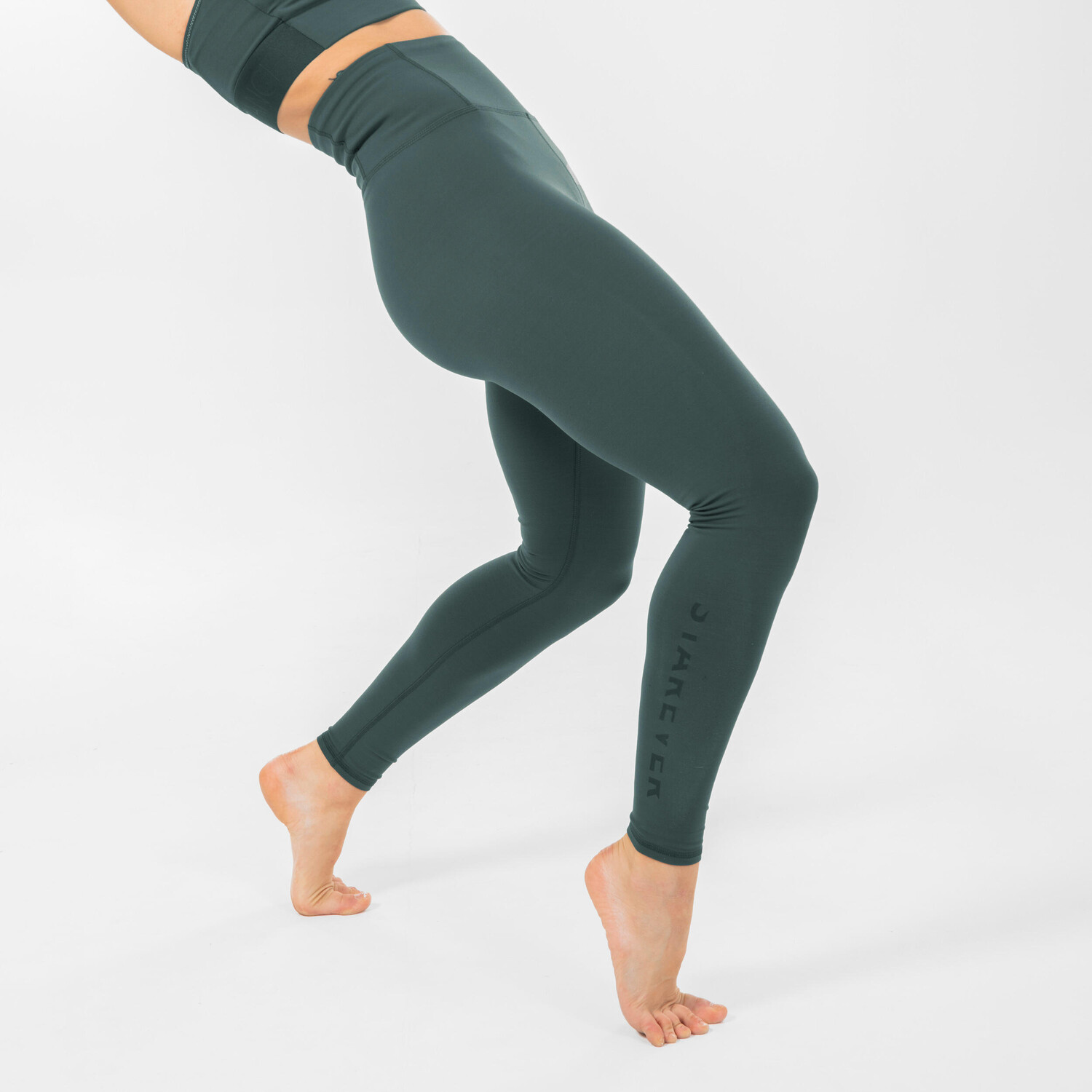 

Леггинсы с высоким, корректирующим фигуру поясом Fitness Cardio Ladies DOMYOS, зеленый