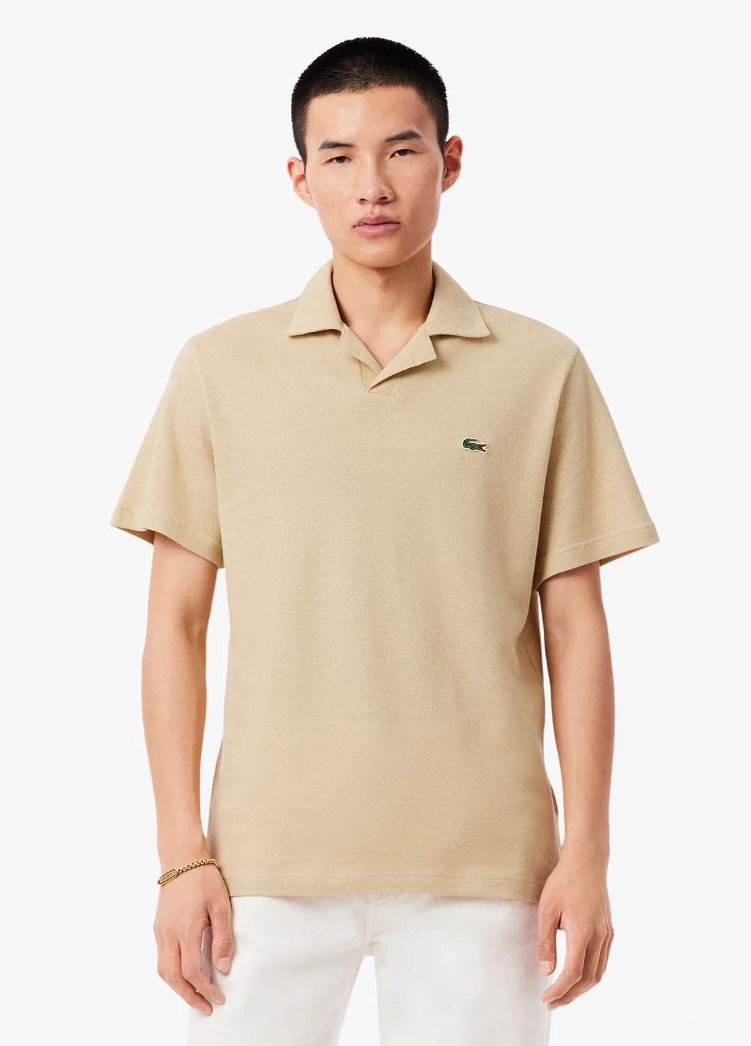 Футболка поло Lacoste Bej Classic Fit, бежевый — фото 2
