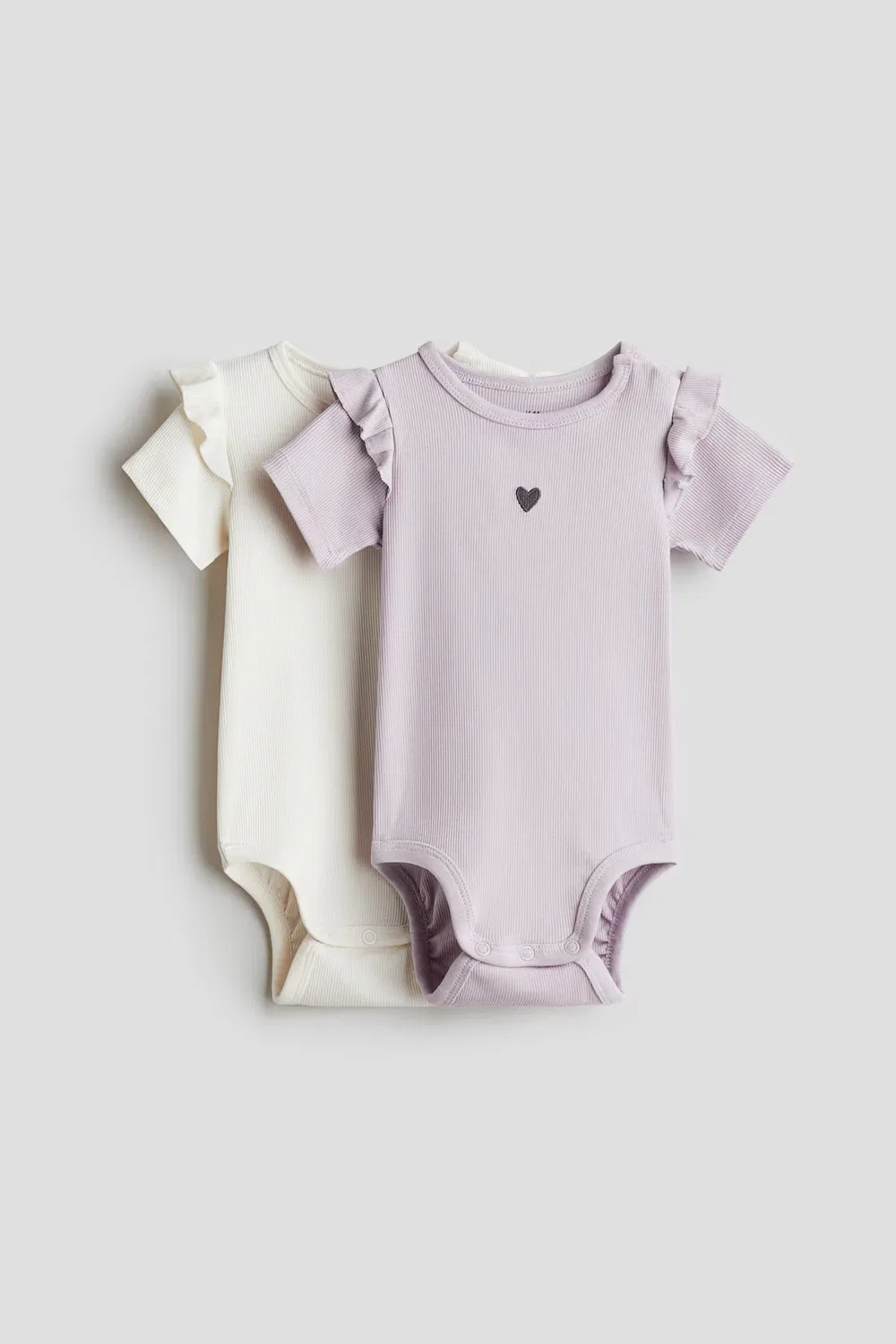 Комплект из 2 боди с ажурной отделкой H&M, Helllila/Herz