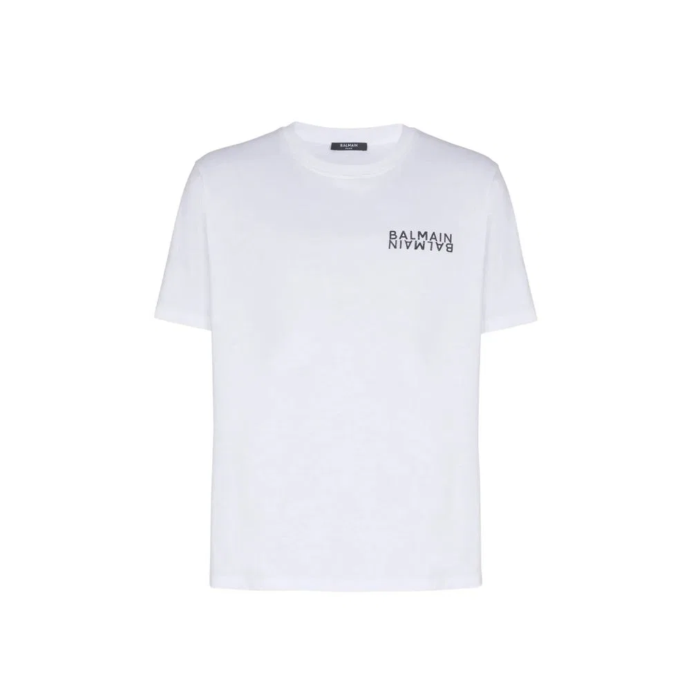 Мужская футболка с коротким рукавом White Cotton T-Shirt Balmain, White