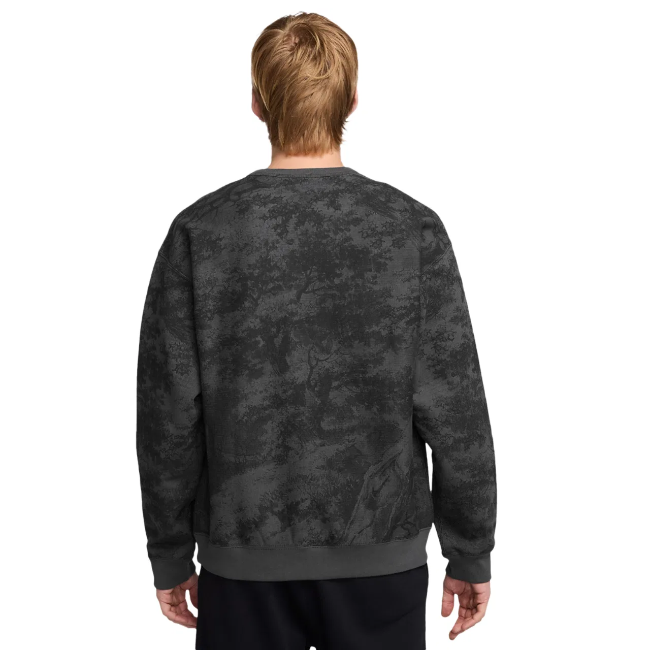 Толстовка мужская NL Solo Swoosh Crew Gfx Nike, цвет Olive/Black — фото 2