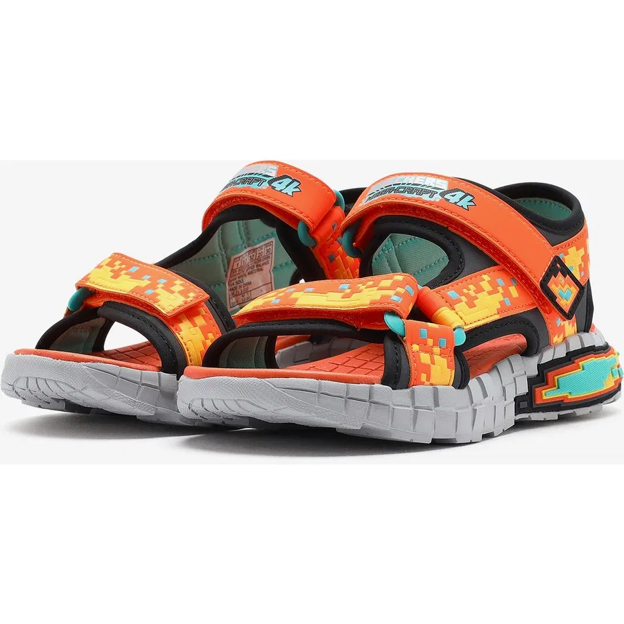 Сандалии с пиксельным дизайном Skechers Megasplash 4K, Оранжевый — фото 3