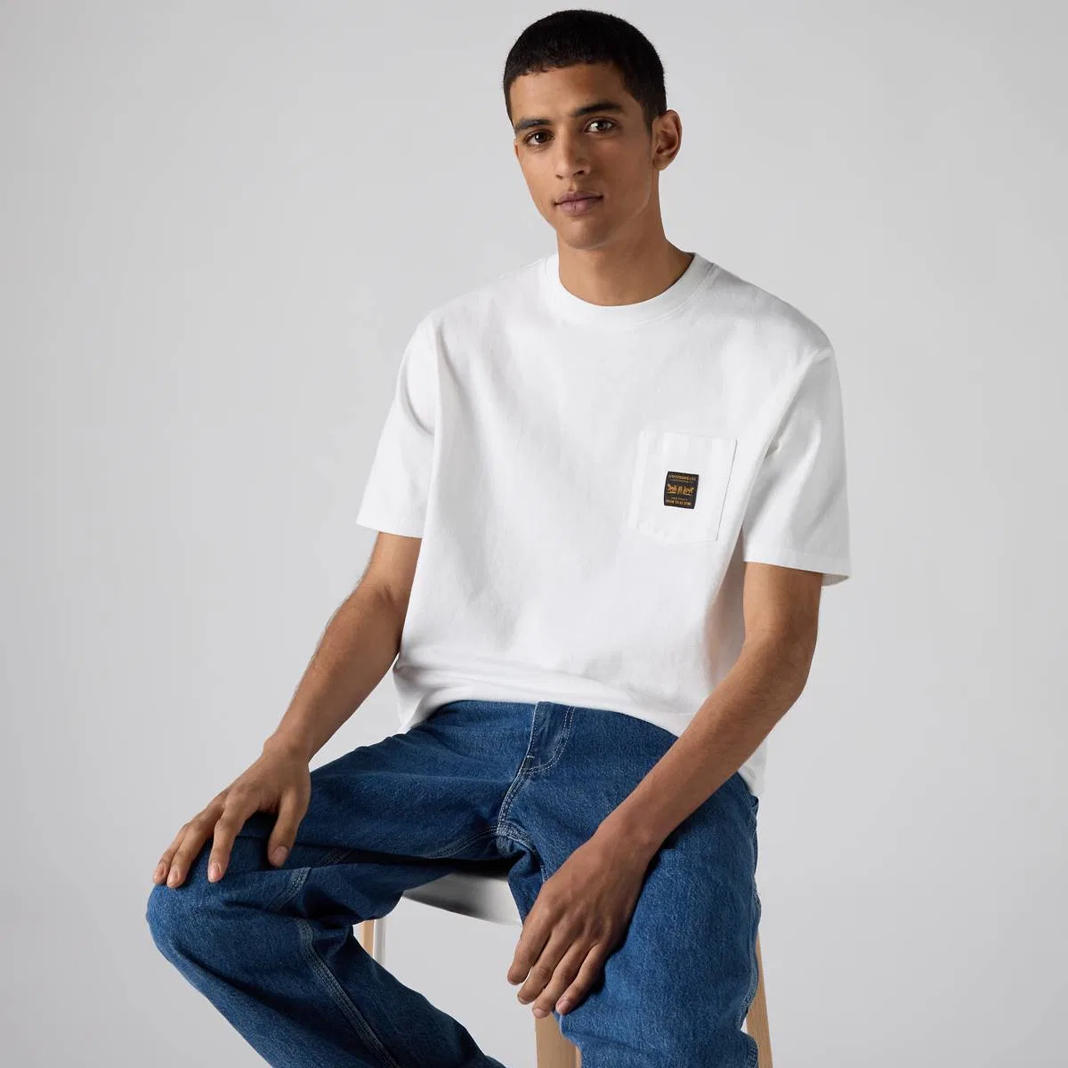 Рабочая футболка с коротким рукавом и карманом Levi's, Bright White - White
