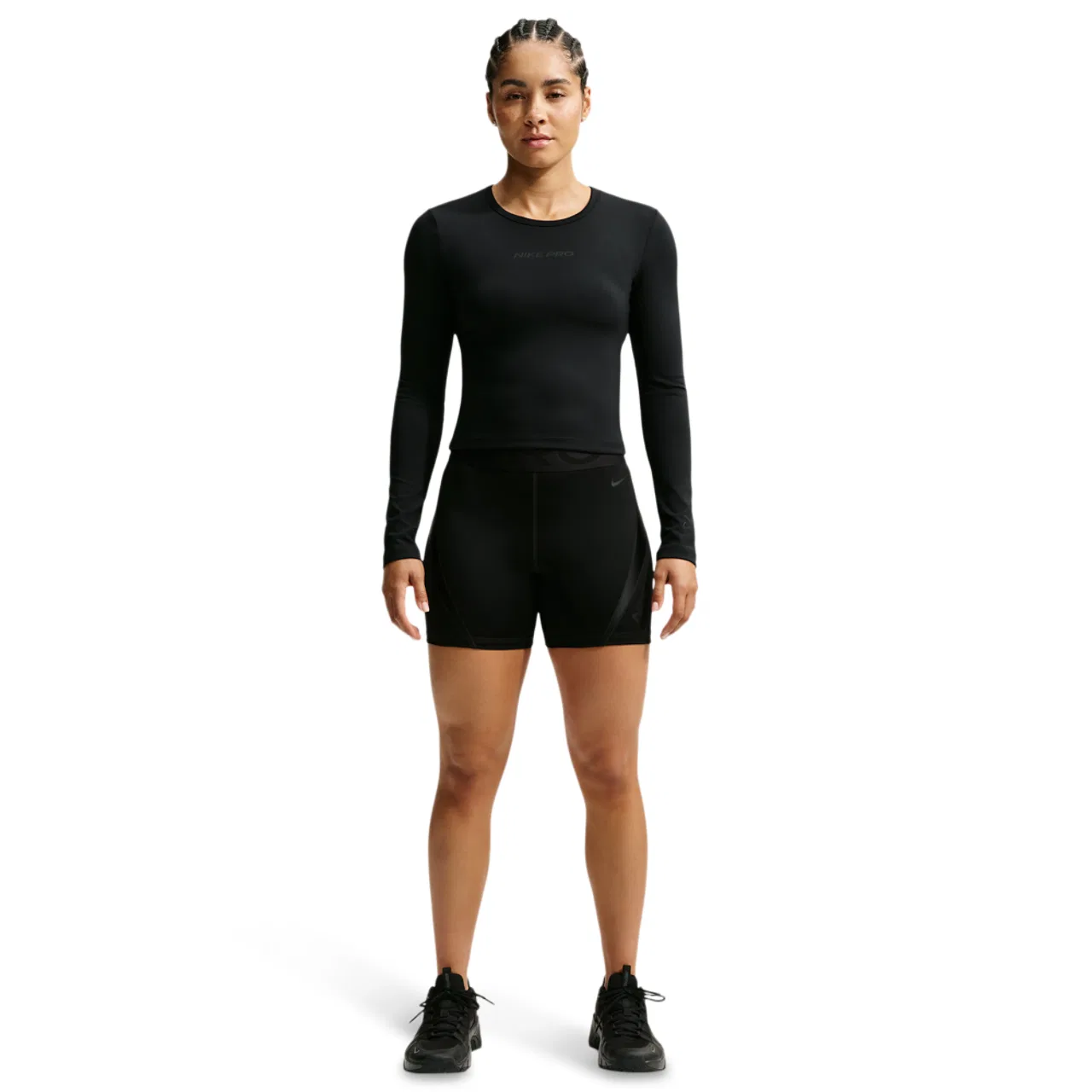 Женский топ Nike Pro Sculpt LS, Black/Black — фото 4
