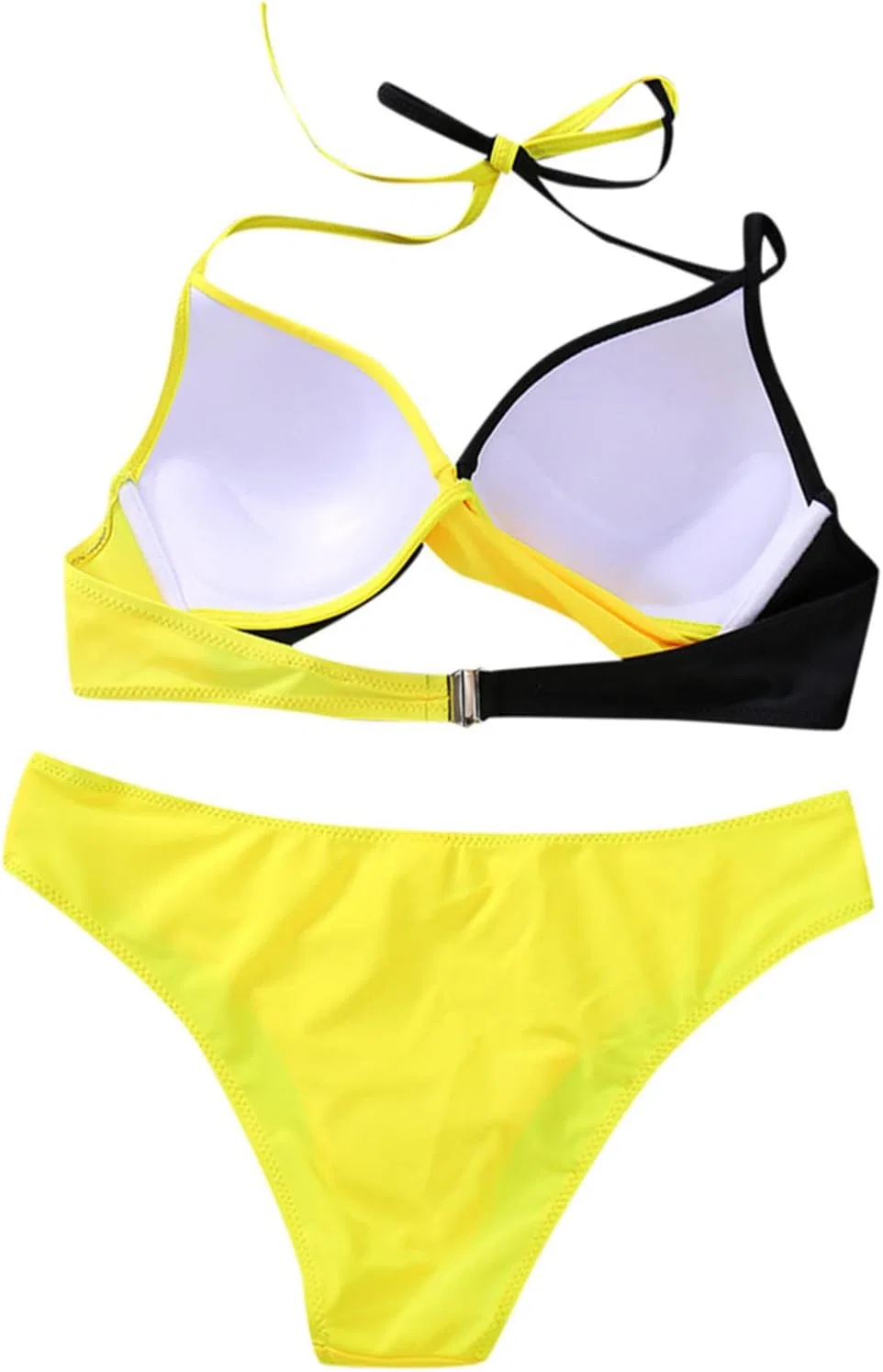 Женский бикини с запахом и завязками на шее, Yellow — фото 4
