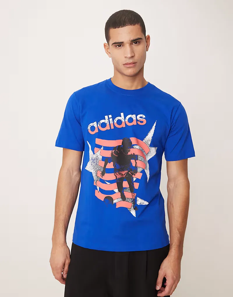Футболка Adidas Originals с графическим принтом в виде звезды, синяя