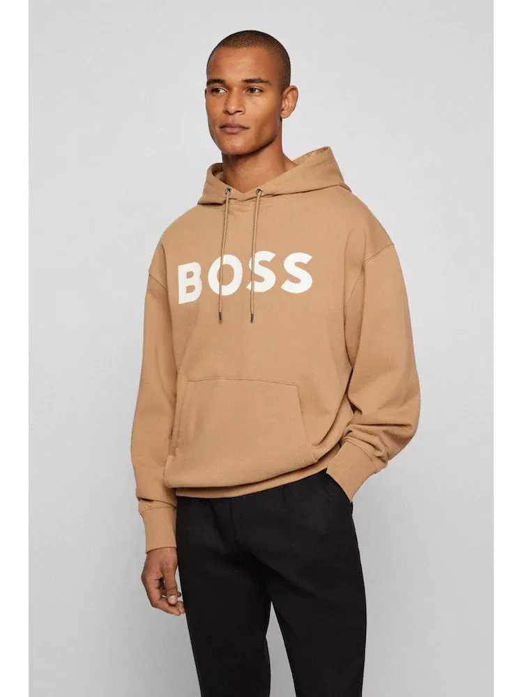 Футболка с длинным рукавом BOSS Big Logo Pocket Hood, Ocher
