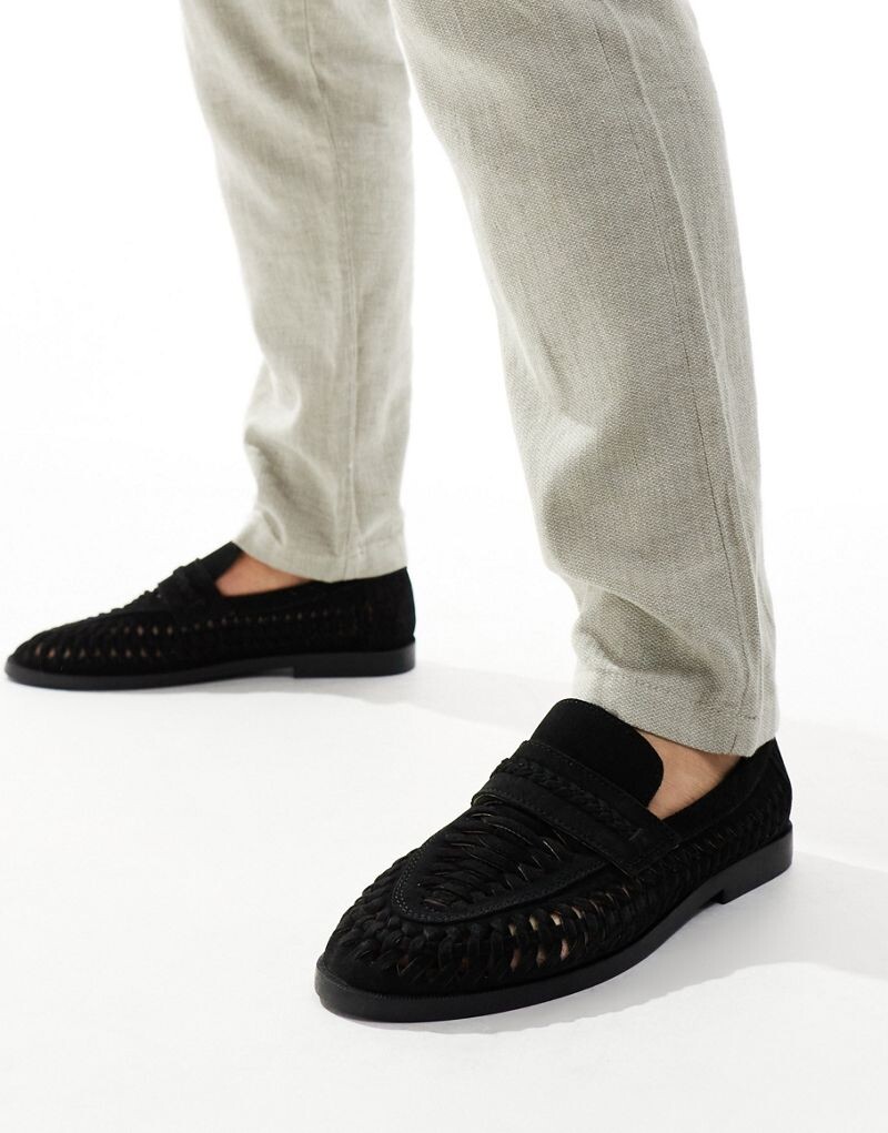 

Черные плетеные лоферы River Island
