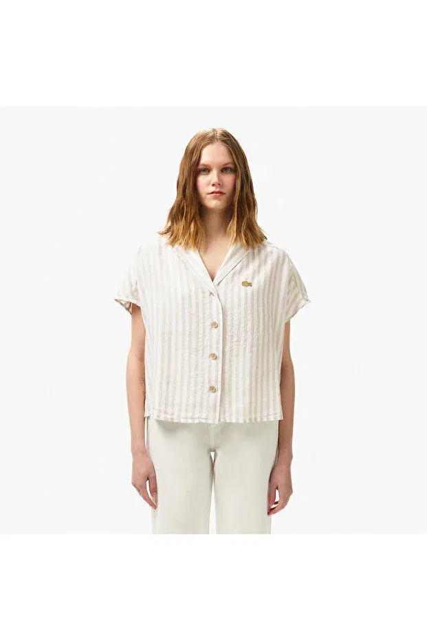 Рубашка Lacoste Beige с коротким рукавом