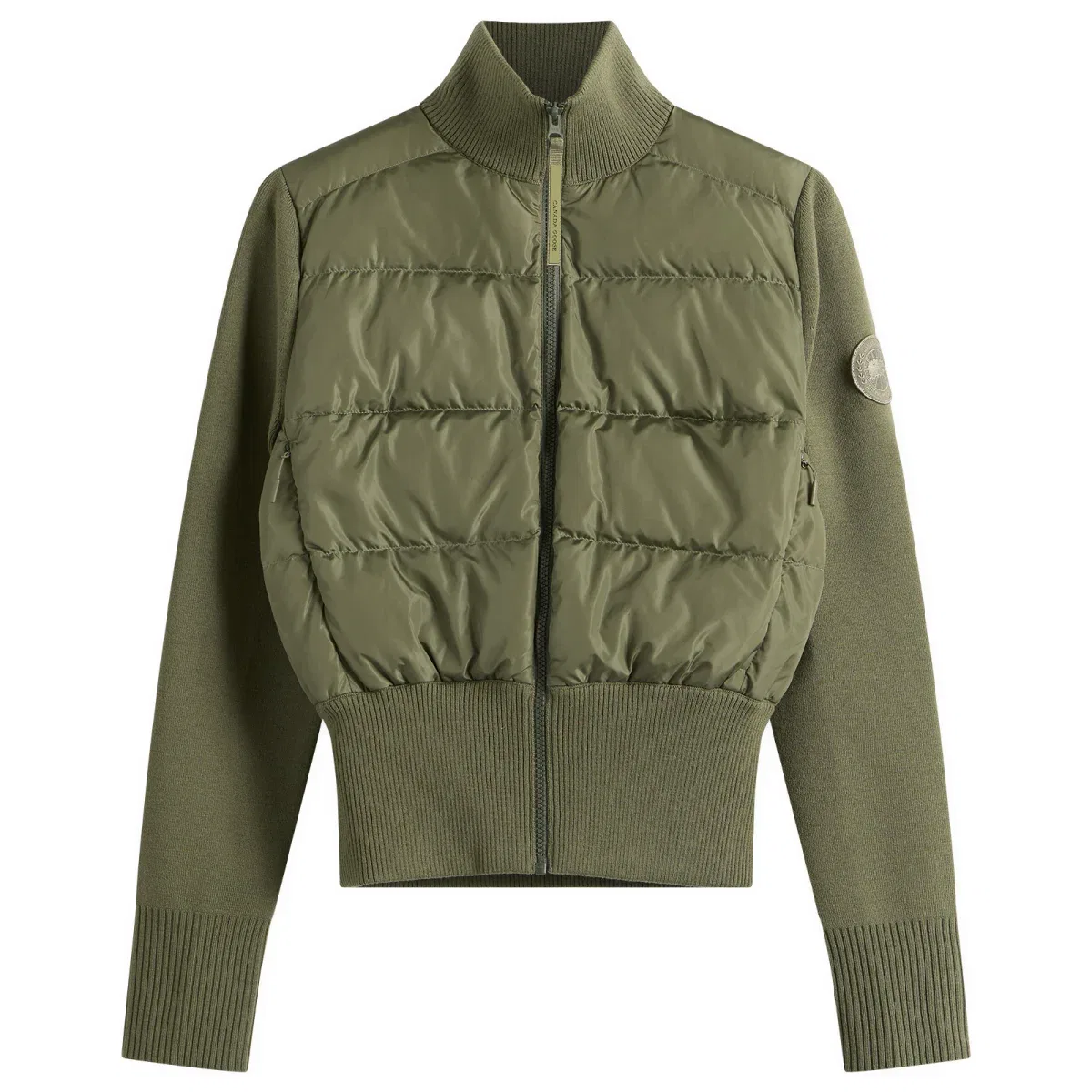 Женская куртка с наполнителем из пуха Hybridge Wide Quilt Knit Jacket Canada Goose, Vireo Green