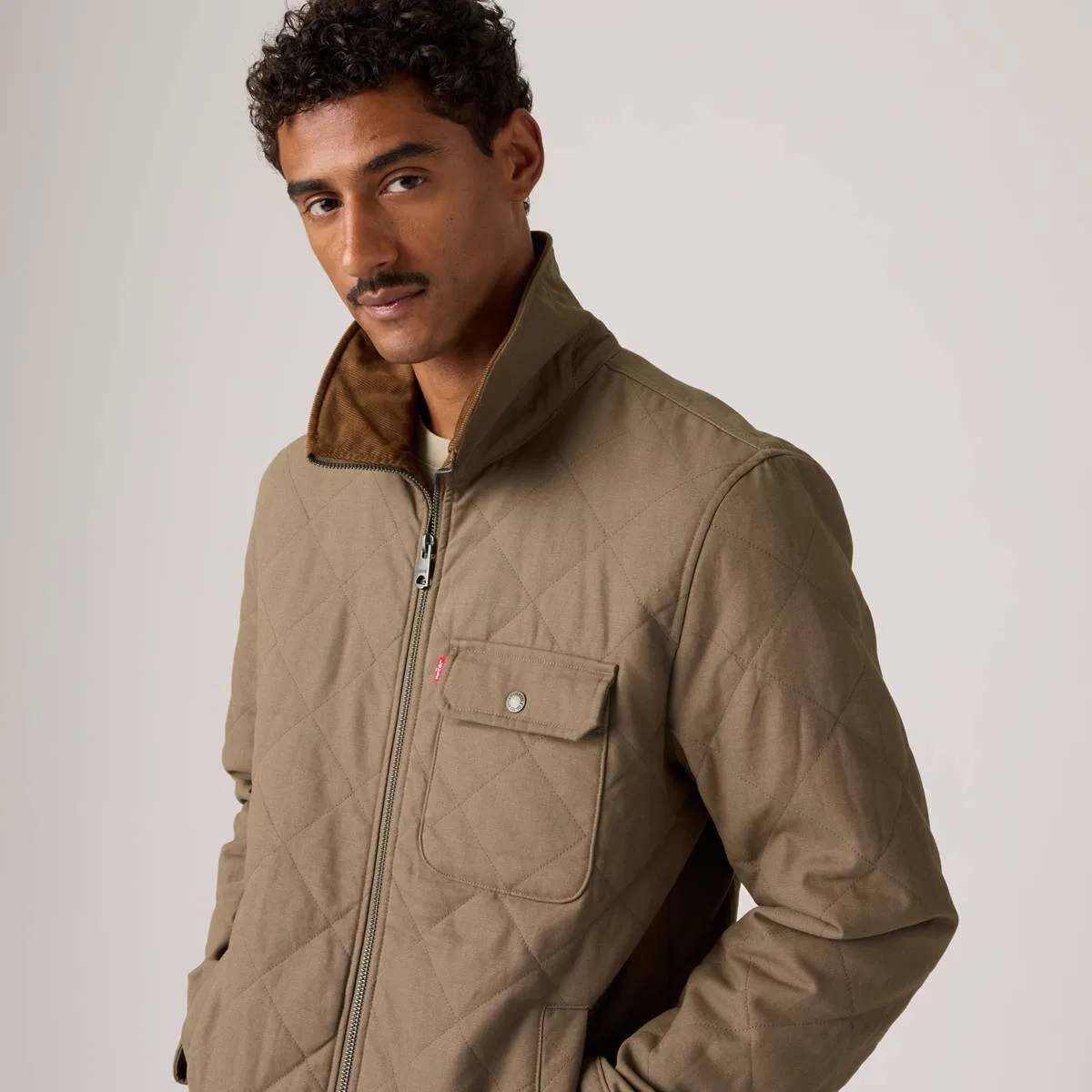 Стеганая куртка в стиле амбара Levi's, Dark Taupe - Brown — фото 2