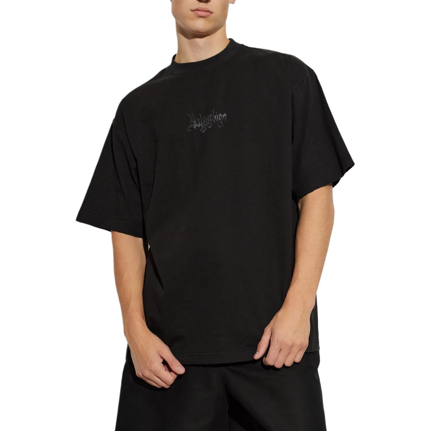 Мужская футболка с круглым вырезом Balenciaga, Black — фото 3