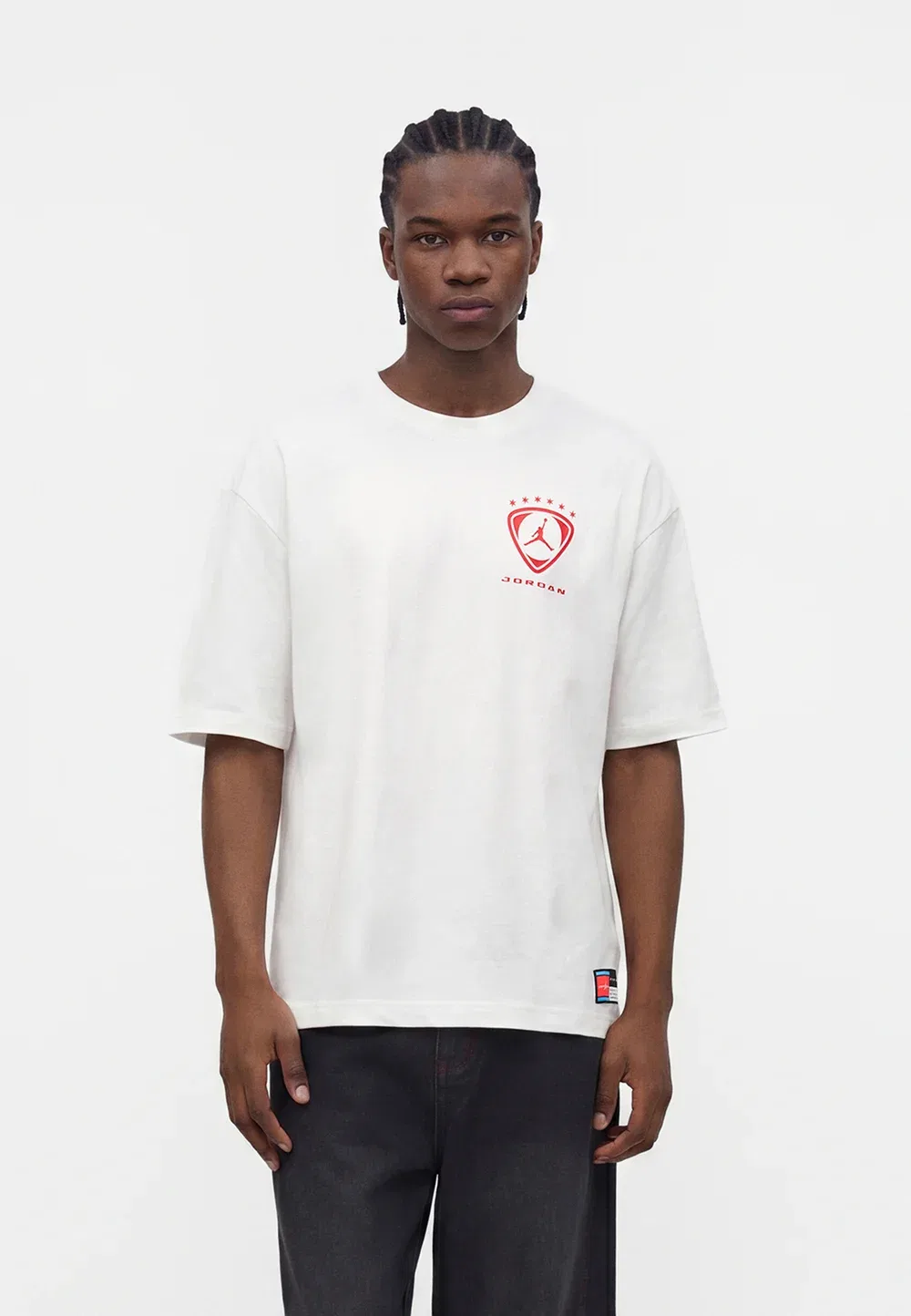 Футболка с принтом Jordan, White/University Blue — фото 3