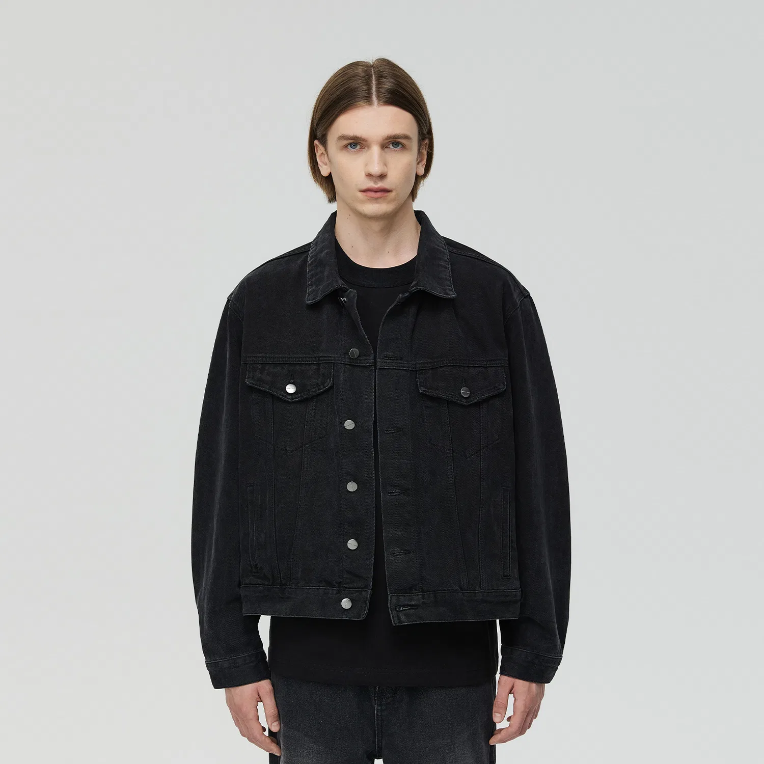 Детский джинсовый жакет с квадратным воротником Denim Black, CLIMAX VISION — фото 4