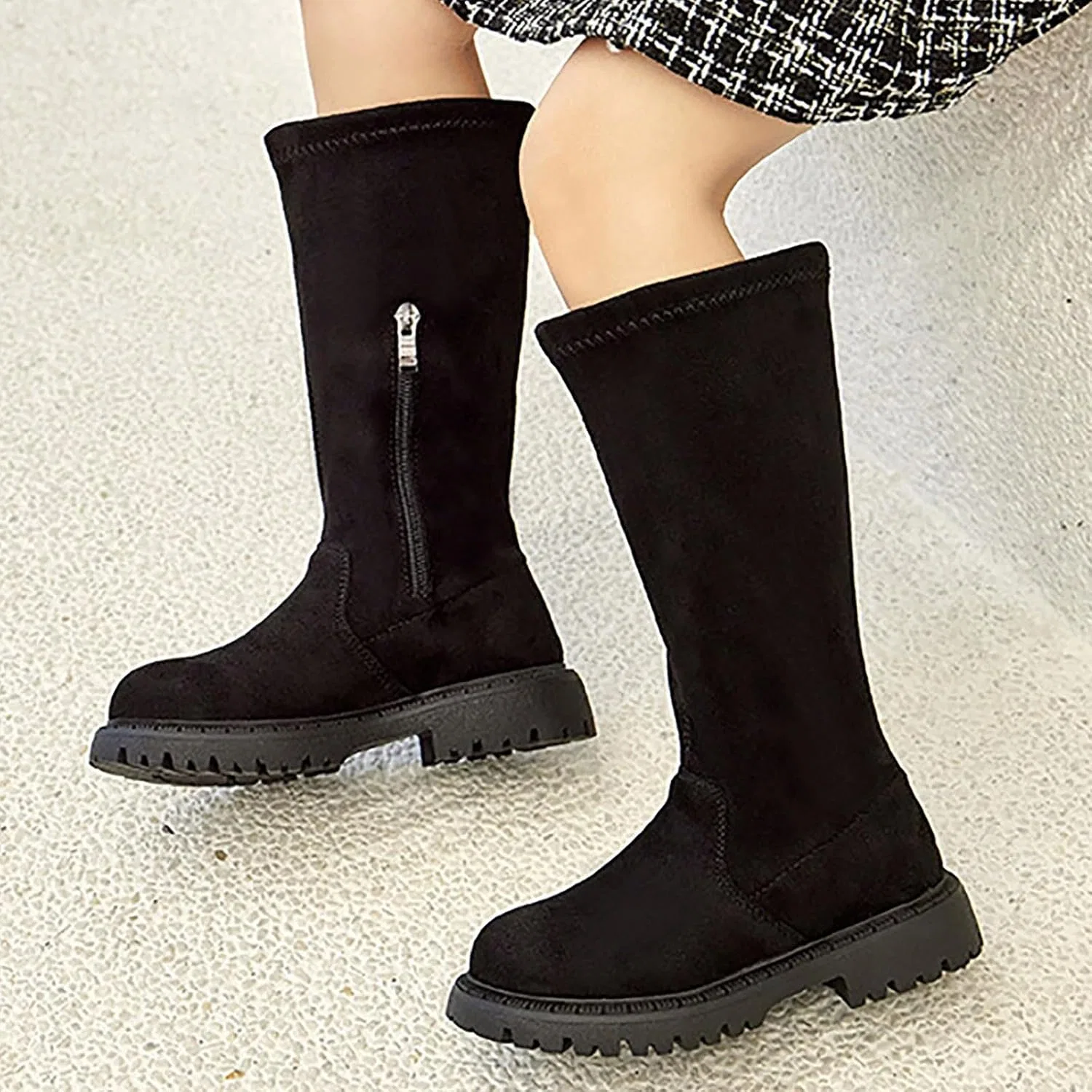 Детские сапоги для девочек с принтом Western Boots, Black — фото 2