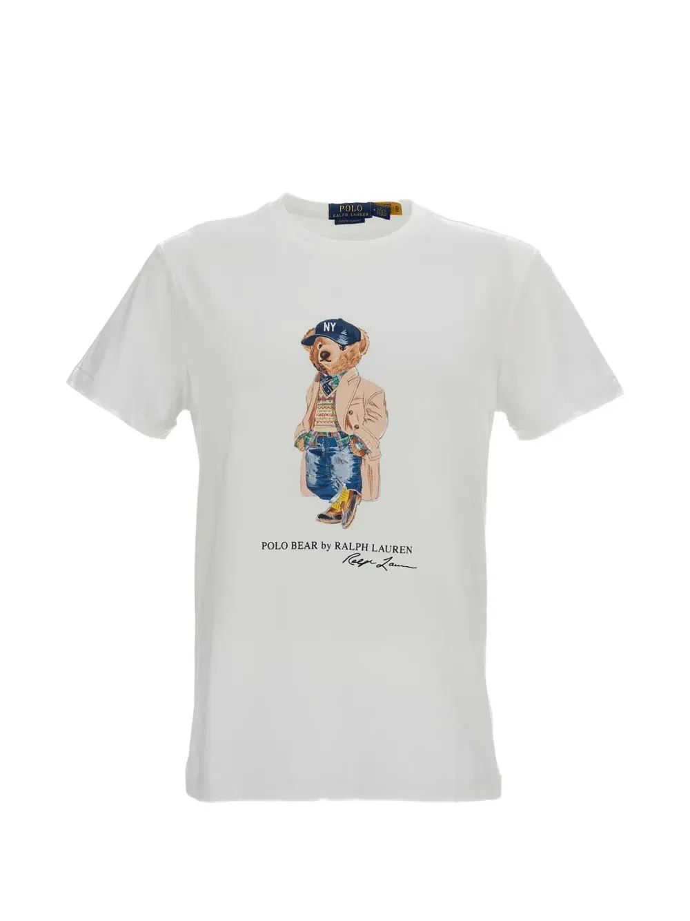 Футболка Polo Ralph Lauren Медведь Custom Slim fit, белый