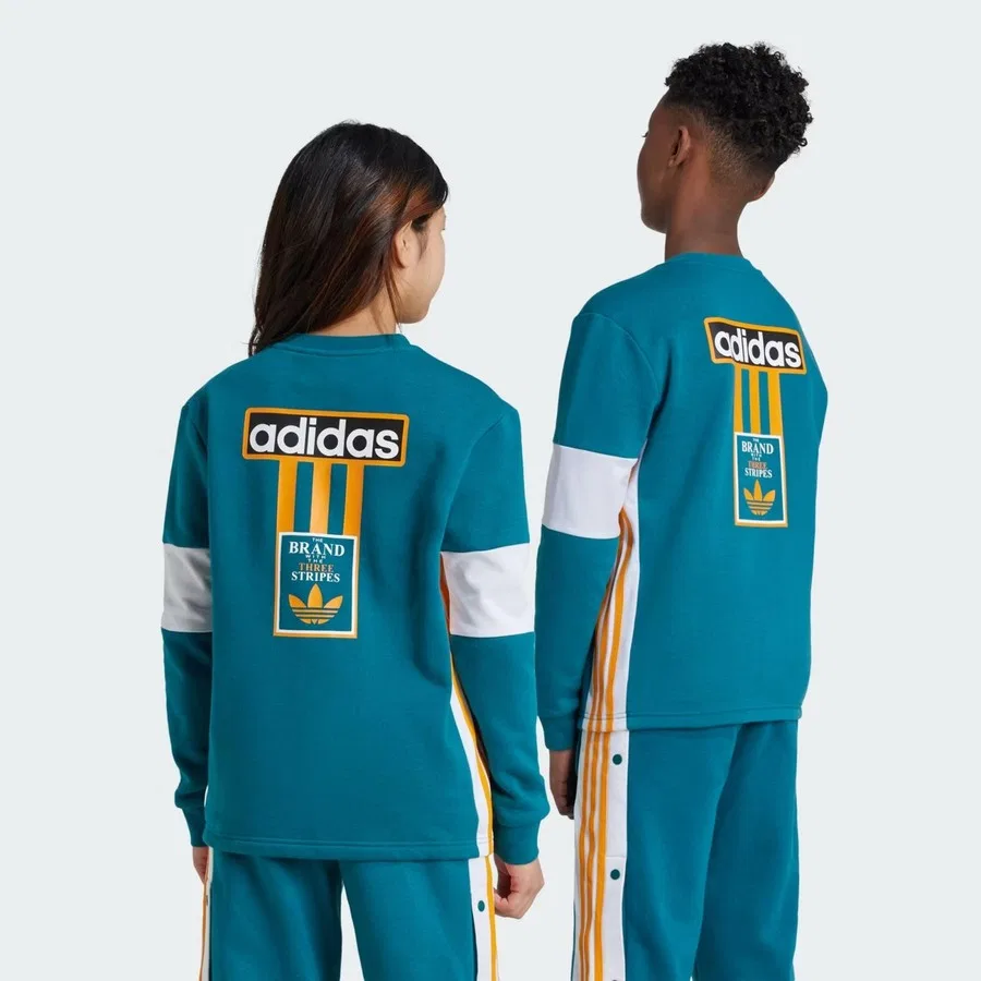 Детский свитшот adidas CREW Unisex, Бирюзовый — фото 2