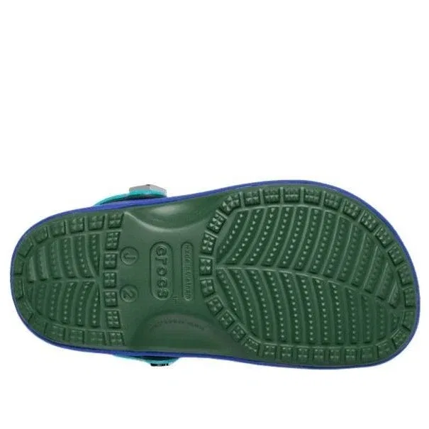 Детские сандалии с резиновым верхом Classic Clog Minecraft Chicken Jockey ‘Green Blue' Crocs, Green/Blue — фото 3