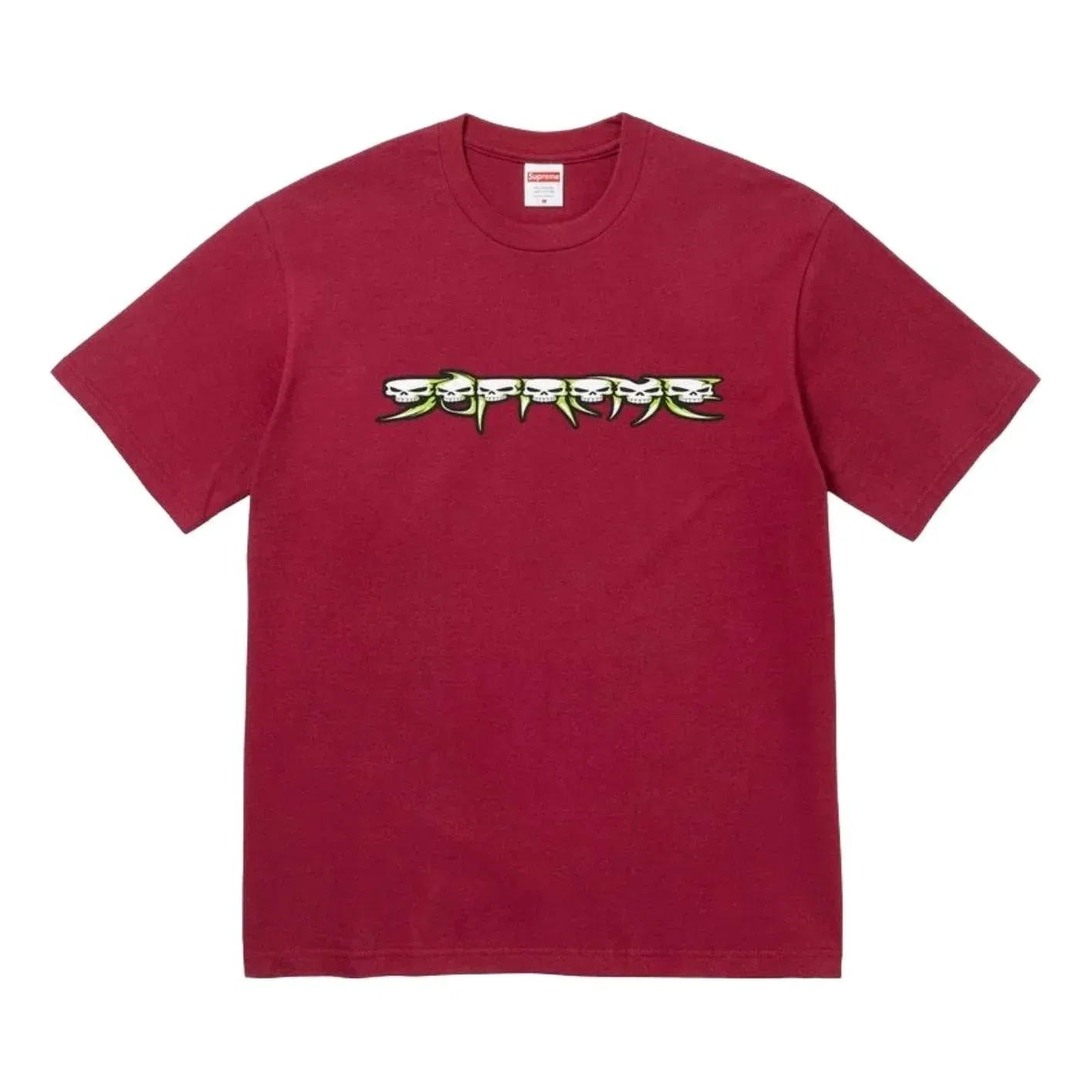 Мужская футболка FW26 Skulls Spellout T-Shirt 'Cardinal' Supreme, Cardinal