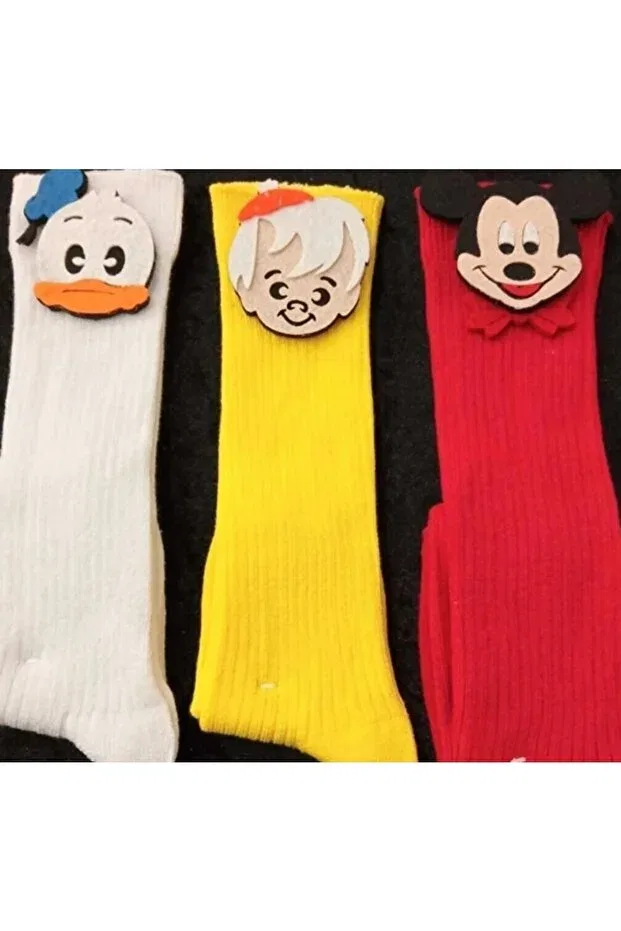 Детские носки для новорожденных хлопковые 3-штучный набор Özkardeşler Baby, Yellow Red White