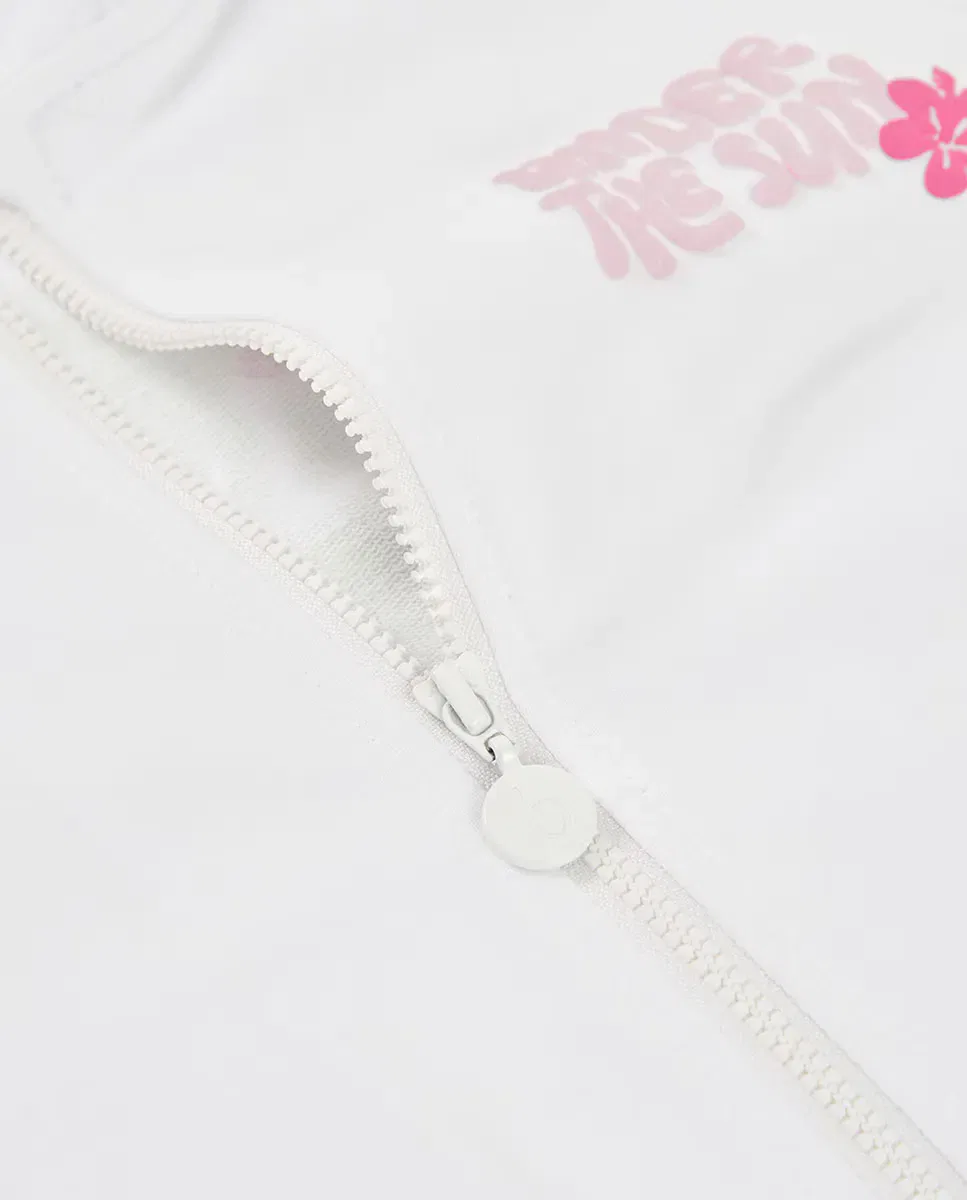Детская куртка из флиса для девочек с принтом Boboli, Blanco Rosa — фото 2