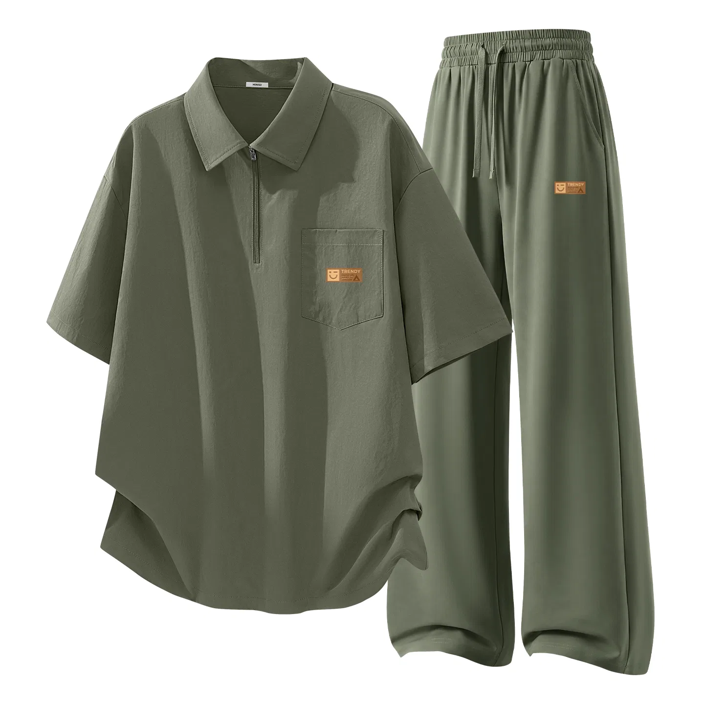 Детский комплект спортивной одежды из 2 предметов MINISO, Army Green, Olive Green