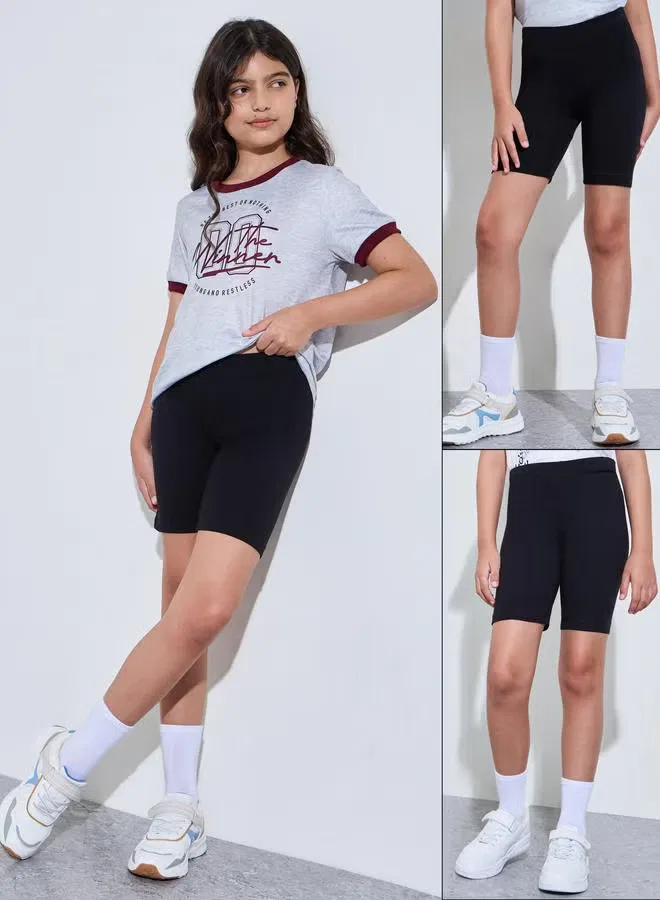 Styli Комплект шорт для девочек-подростков из хлопка, 2 шт, черный