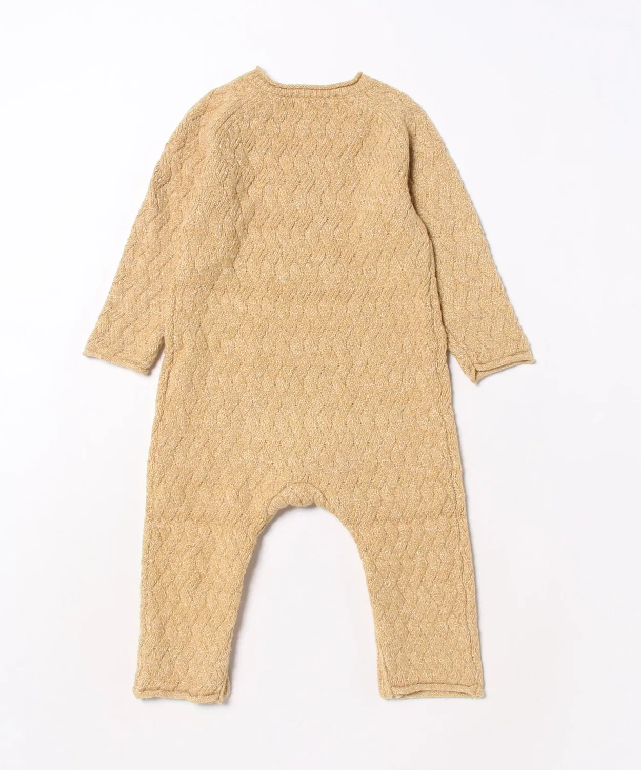 Детский комбинезон из мягкого трикотажа с принтом Heather Cozy Knit Jumpsuit Quincy Mae, Honey — фото 2