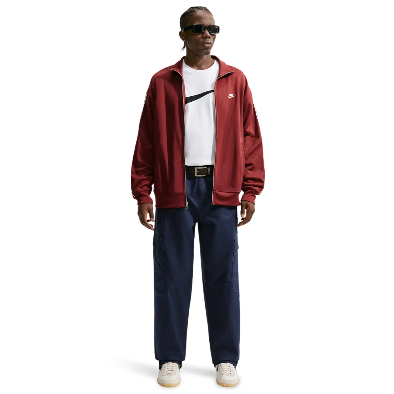 Мужские брюки-карго свободного кроя Club Woven Cargo Pants Nike, Obsidian/White — фото 4