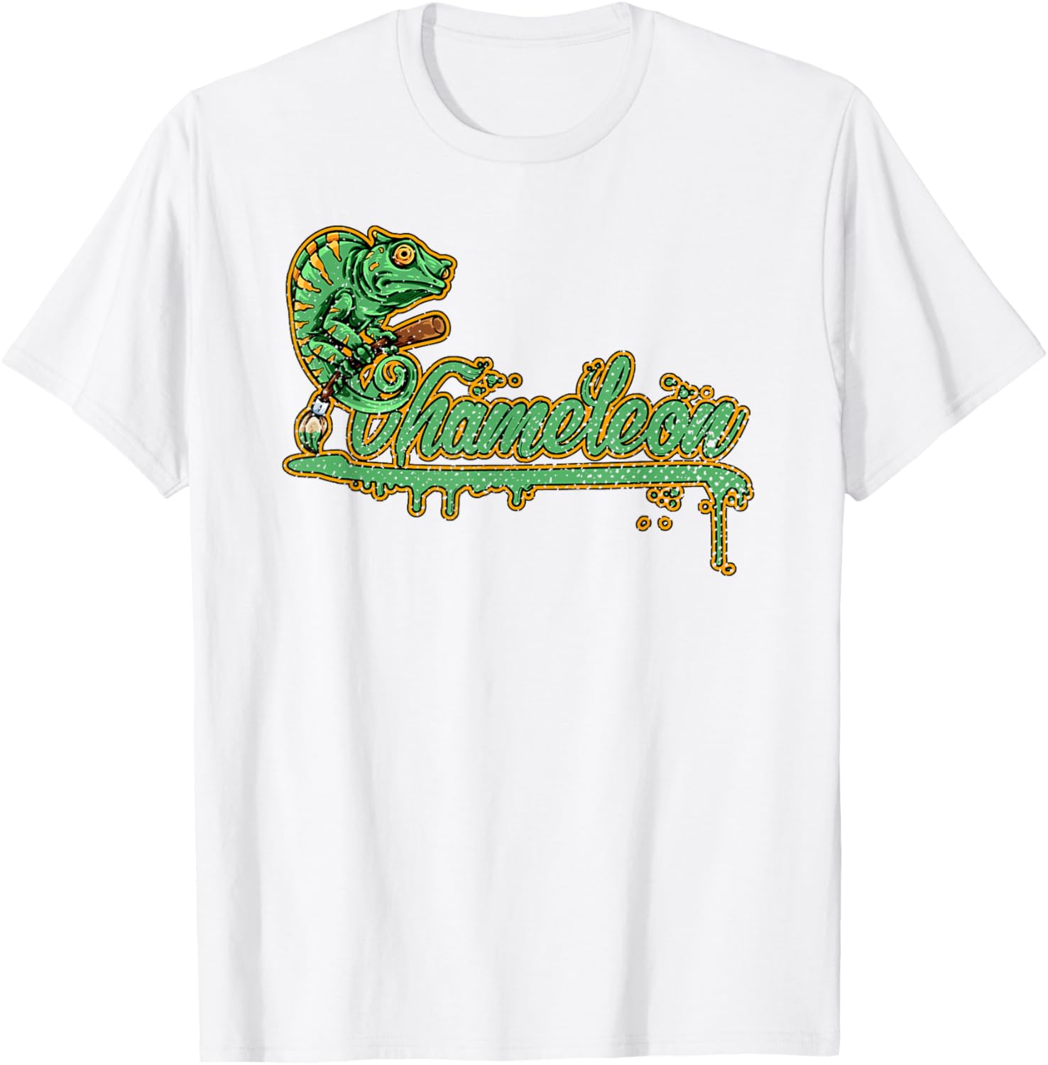 

Городское искусство природы: хамелеон, граффити, футболка для владельца рептилии Jrrts, белый