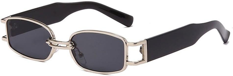 

Модные маленькие прямоугольные женские солнцезащитные очки в винтажном стиле, квадратные панк-солнцезащитные очки для мужчин, защита от УФ-излучения UV400, прозрачные очки SKFGNX, Silver Gray