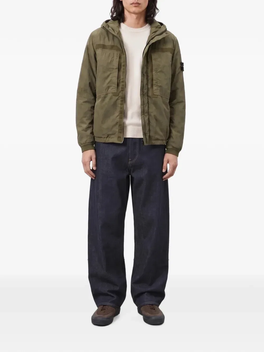 Пуховая куртка с капюшоном Q100007 Stone Island, зеленый — фото 2