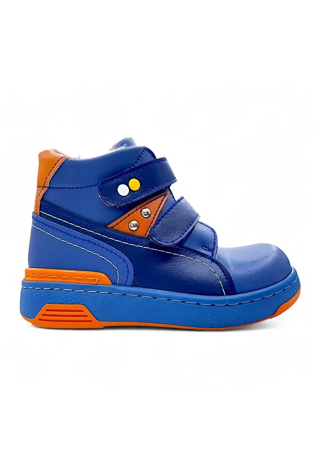Детские ботинки для мальчиков ортопедические с мехом Beebron, Benetton Orange — фото 3